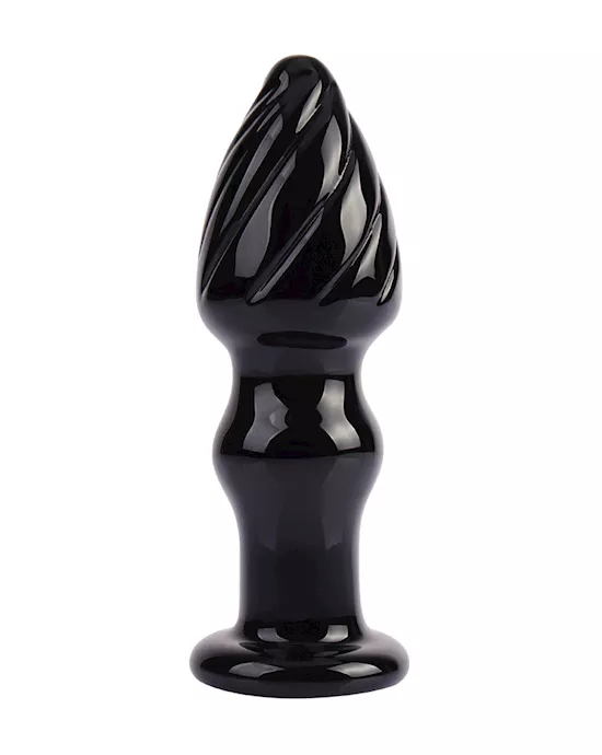 Lucent Tall Twist Glass Butt Plug