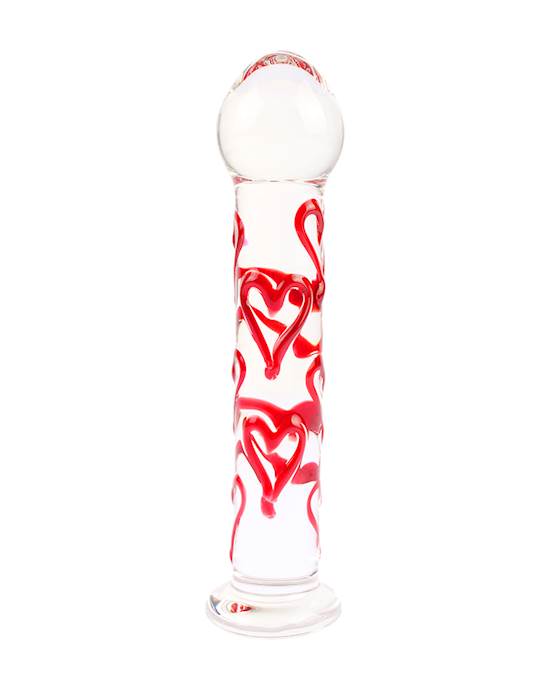 Lucent Hearts Glass Dildo