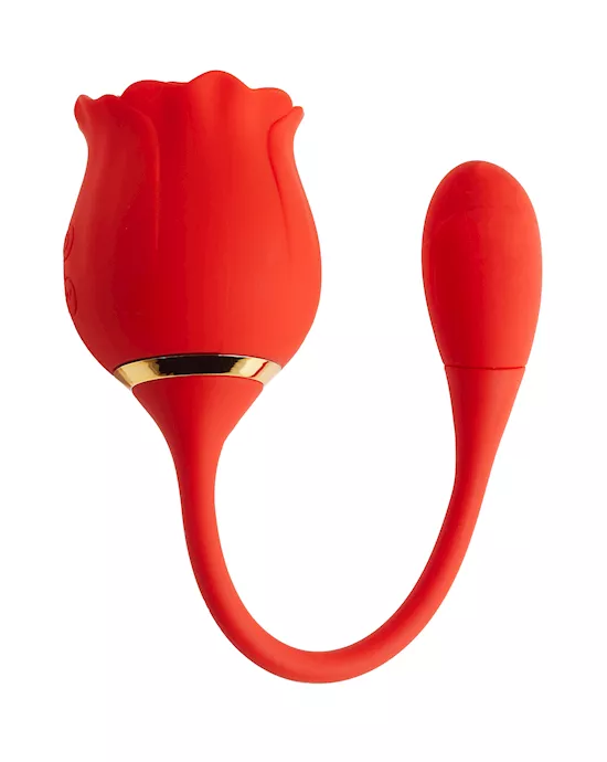 Floral Rose Vibrator With Love Egg Tail