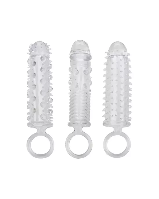3 Piece Textured Penis Extension Set
