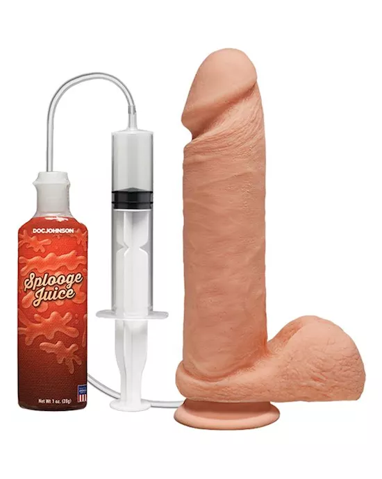The D Perfect D Squirting 8 Inch With Balls Ultraskyn Vanilla