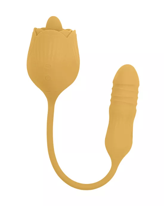 Blooming Rose Licking Vibrator With Thrusting Love Egg