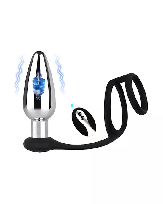 Kinki Vibrating Butt Plug With Cock And Ball Rings