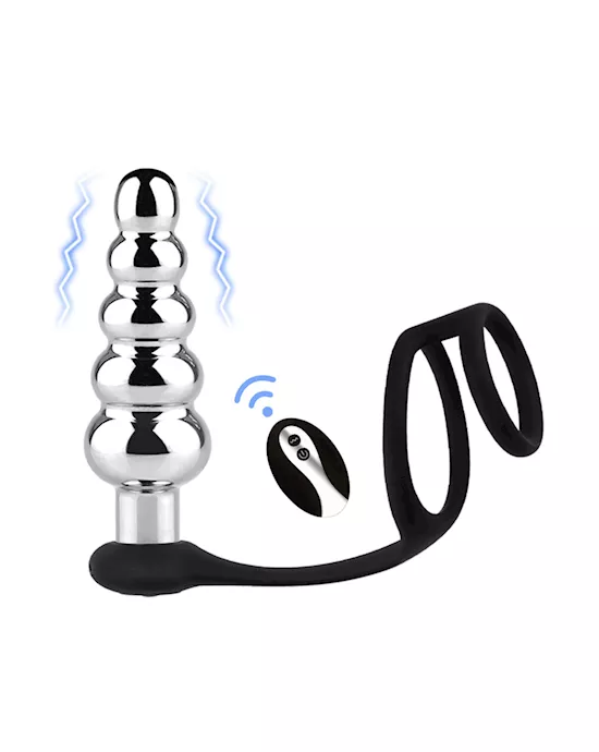 Kinki Vibrating Butt Plug With Cock And Ball Rings