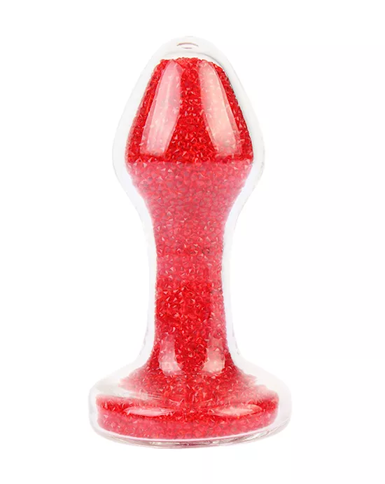 Glitter Gem Round Glass Butt Plug