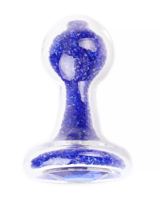 Glitter Gem Sphere Glass Butt Plug