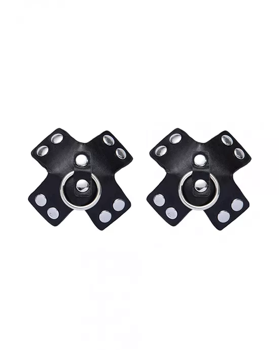 Kinki Leather-look Nipple Covers With O-ring