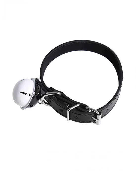 Kinki Faux Leather Collar With Bell