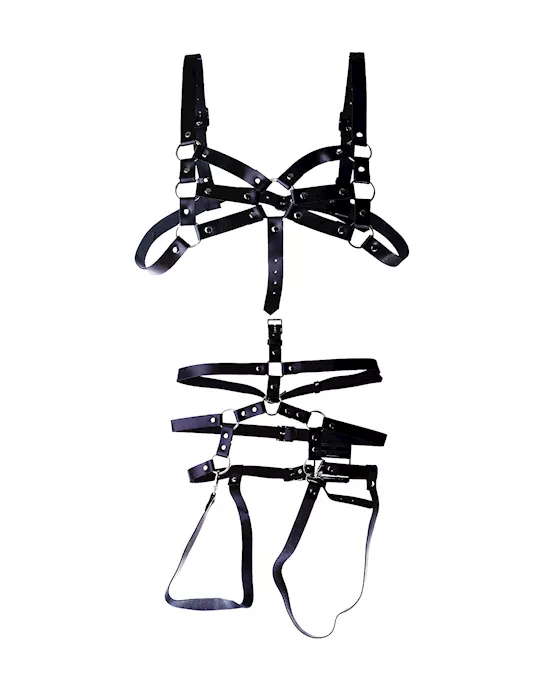 Faux Leather Full Body Harness