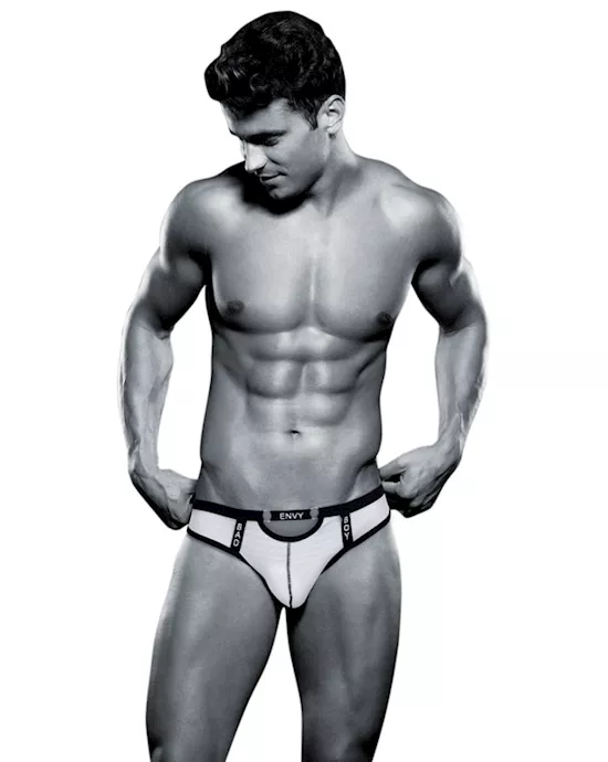Envy Bad Boy Thong - White - S/M BX