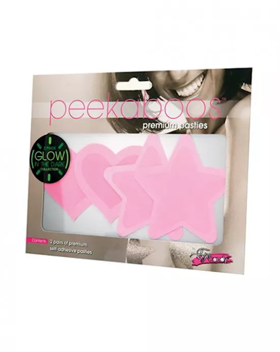 Peekaboo Gitd Hearts/stars Hot Pink