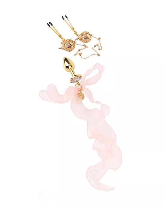 Playful Coquette Nipple Clamp And Plug Kit
