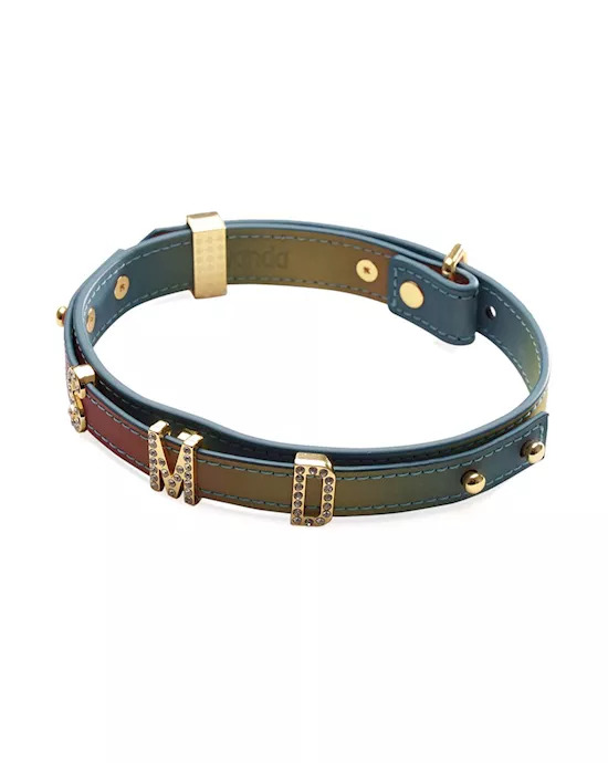 SEVANDA DIY Alphabet Leather Collar