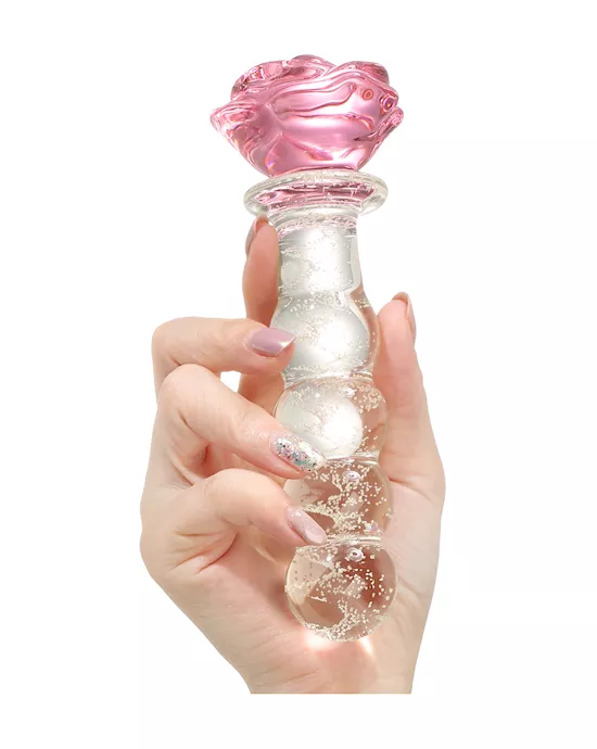 Lucent Glow in the Dark Beaded Rose Glass Massager