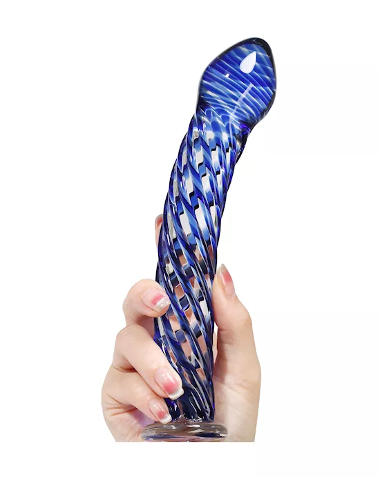 Lucent Spiral Waves Glass Dildo