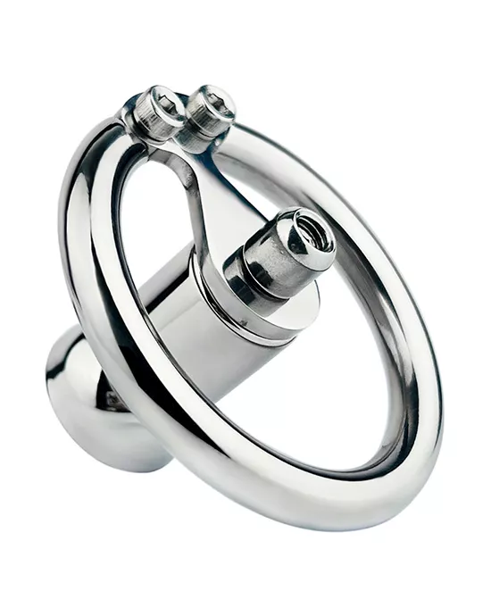 Teardrop Hex Locked Inverted Chastity Cage with Dildo Attachment