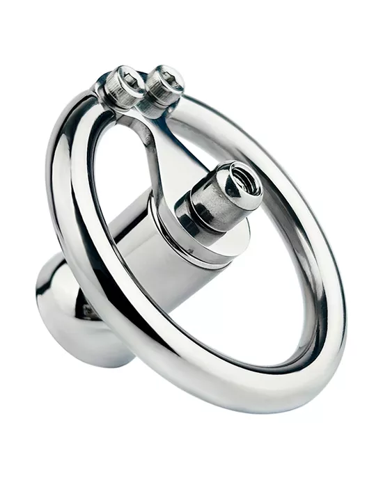 Teardrop Hex Locked Inverted Chastity Cage With Dildo Attachment