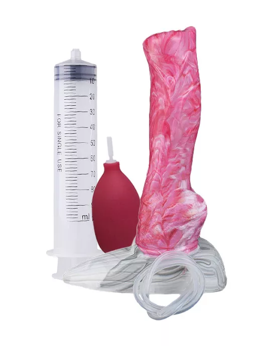 Wild Rebellious Canine Knotted Squirting Fantasy Dildo