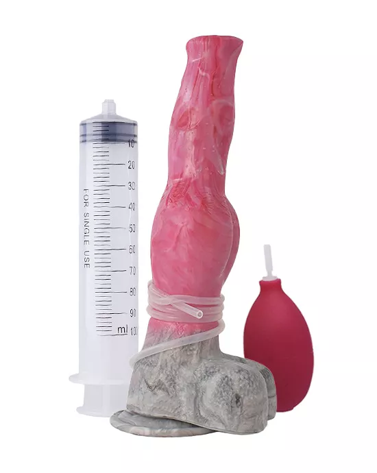 Wild Brawny Colt Knotted Squirting Fantasy Dildo With Balls