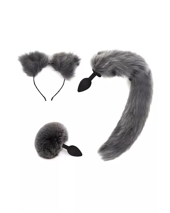 Small Fox Tail Butt Plug - Stainless Steel, Furry Cosplay Sex Toy For Women - Fantasy Game Accessory
