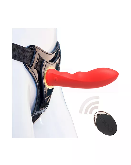 Slimline Feast On Me Remote Controlled Vibrating Strap-On