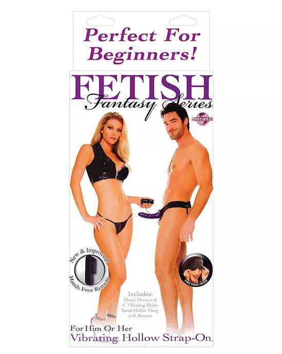 Fetish Fantasy Series for Him or Her Vibrating Hollow Strap-On - Purple
