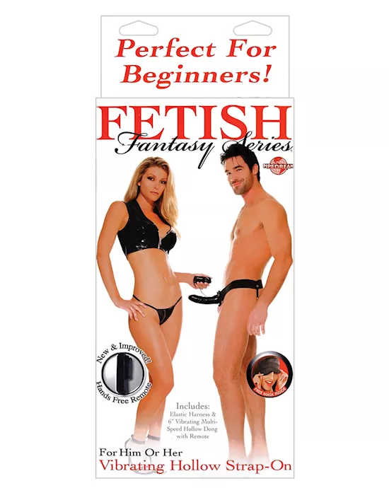 Fetish Fantasy Series for Him or Her Vibrating Hollow Strap On - Black