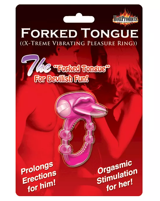 Forked Tongue X-treme Vibrating Pleasure Ring - Magenta