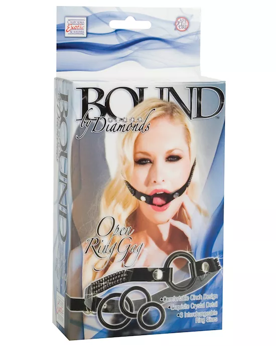 Bound by Diamonds Open Ring Gag - Black