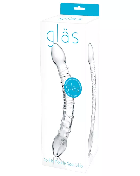 Glas Double Trouble Glass Dildo - Clear