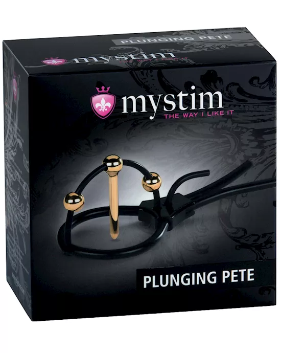 Mystim Plunging Pete w/Corona Strap & Urethral Sound - Black/Gold
