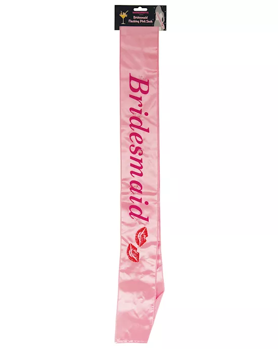 Bachelorette Bridesmaid Flashing Sash w/Kisses - Pink