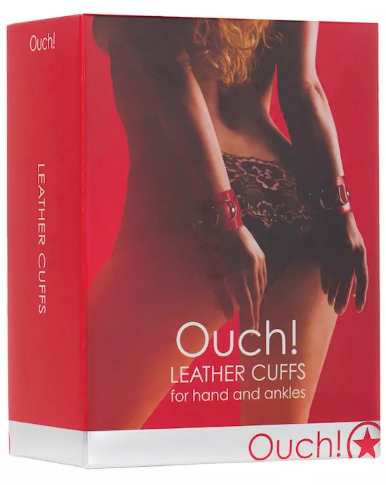 Shots Ouch Leather Cuffs - Red
