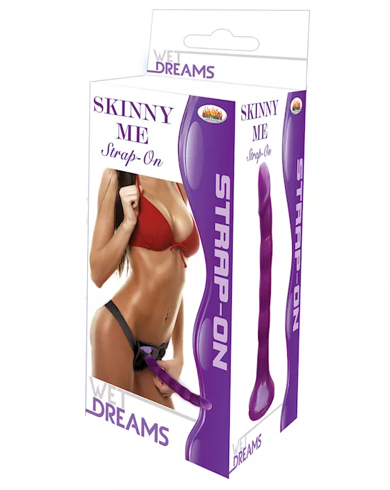 Wet Dreams Skinny Me 7" Strap on w/Harness - Purple