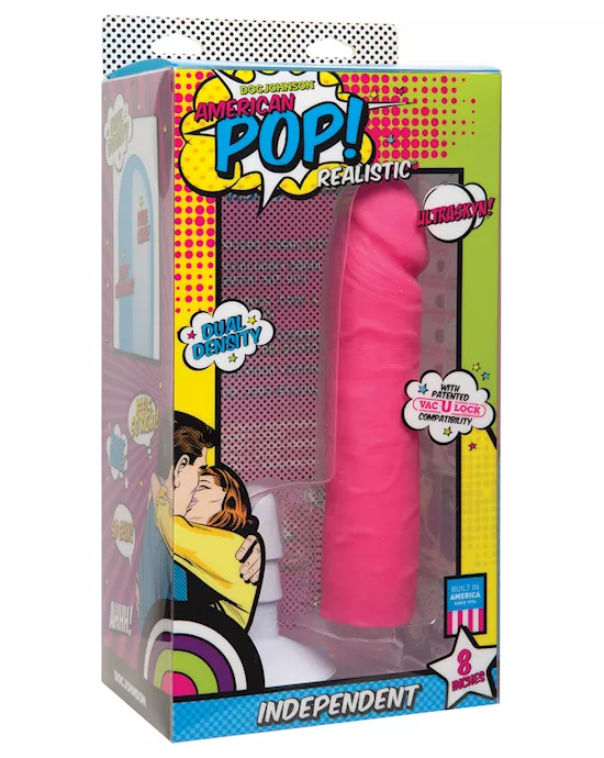 American Pop Independent Ultraskyn 8" Dildo w/Suction Cup - Pink