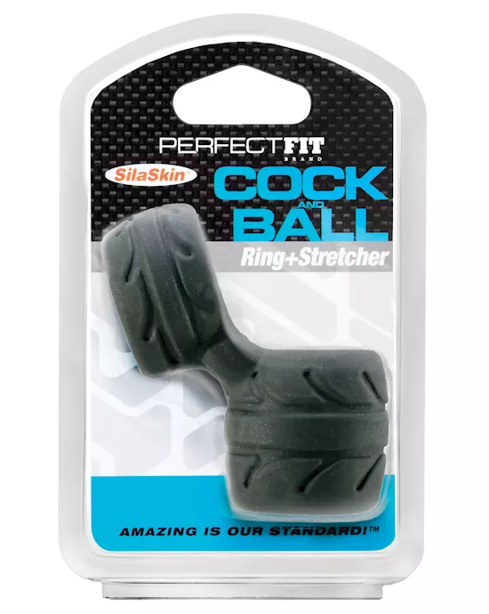 Perfect Fit SilaSkin Cock & Ball Ring - Black