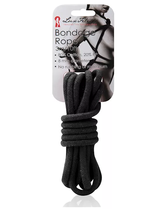 Lux Fetish Bondage Rope - 3 m Black