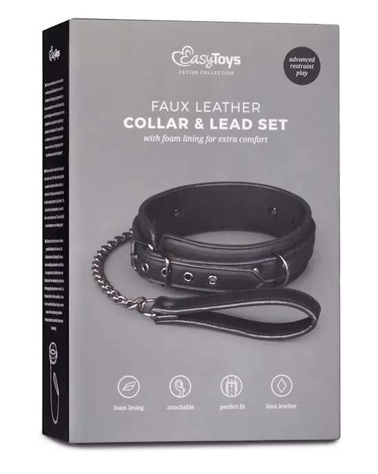 Easy Toys Fetish Collar w/Leash - Black