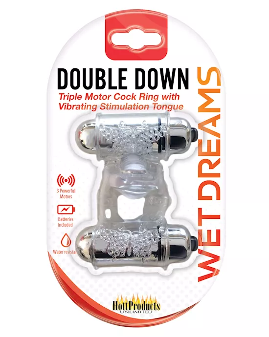 Wet Dreams Double Down Vibrating Cockring w/Bullet