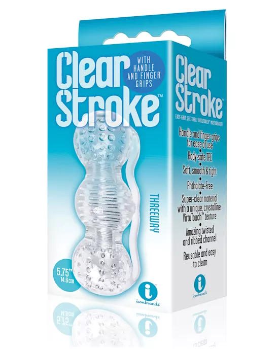The 9's Clear Stroke Threeway Masturbator
