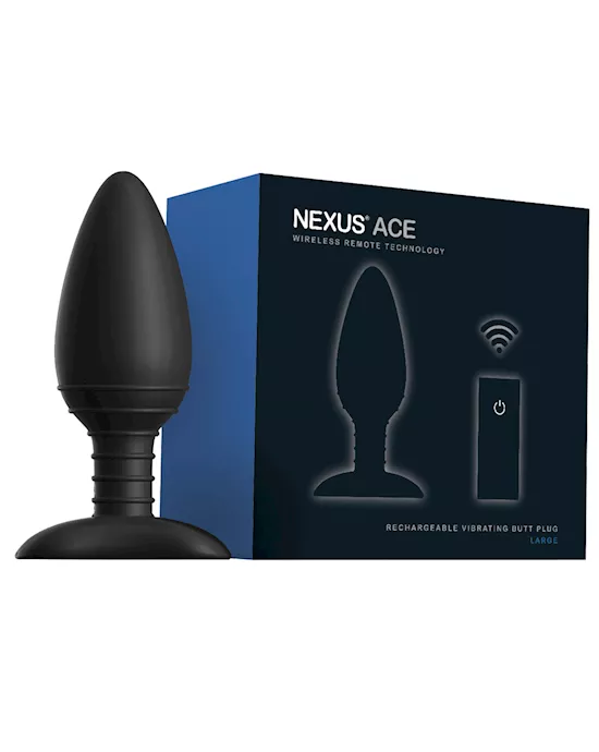 Nexus Ace Remote Control Butt Plug Large - Black