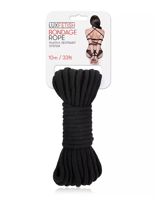 Lux Fetish Bondage Rope - 10m/33 ft Black