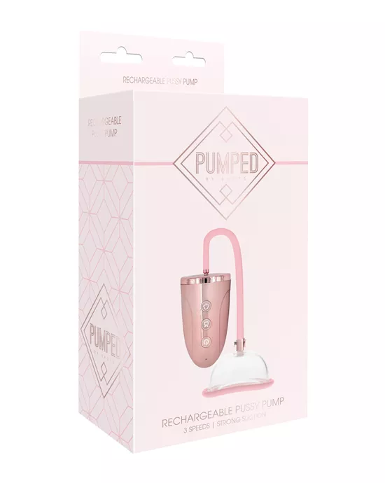 Shots Pumped Automatic Rechargeable Pussy Pump Set - Rose Gold