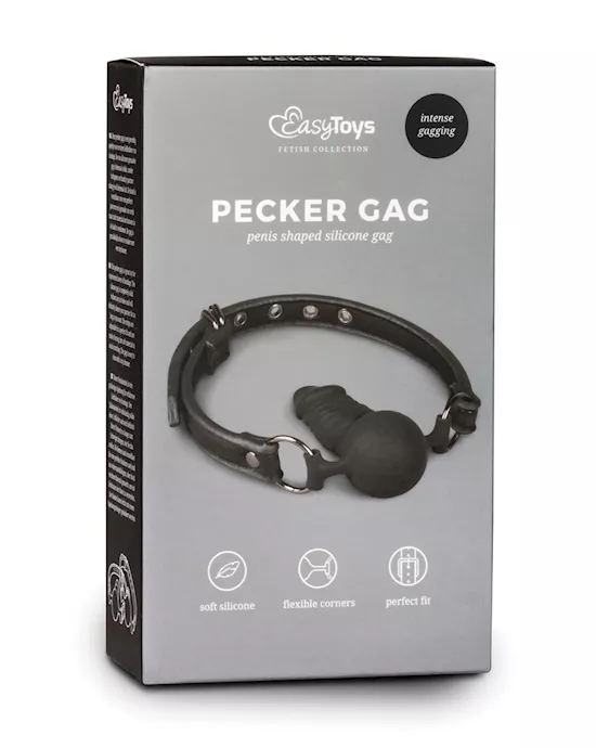 Easy Toys Ball Gag w/Silicone Dong - Black