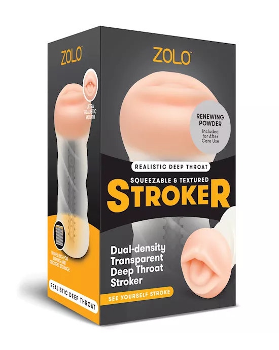 ZOLO Realistic Deep Throat Dual Density Transparent Stroker