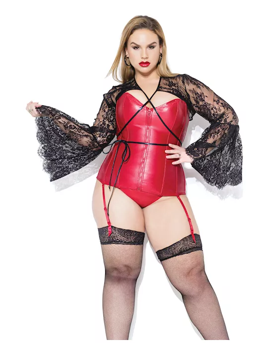 Darque Criss Cross Tie Shrug w/Bell Sleeves (Pasties not Included) Black OS/XL