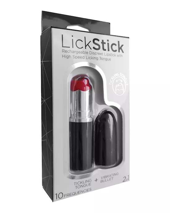 Lick Stick Rechargeable Discreet Lipstick Bullet w/High Speed Licking Tongue