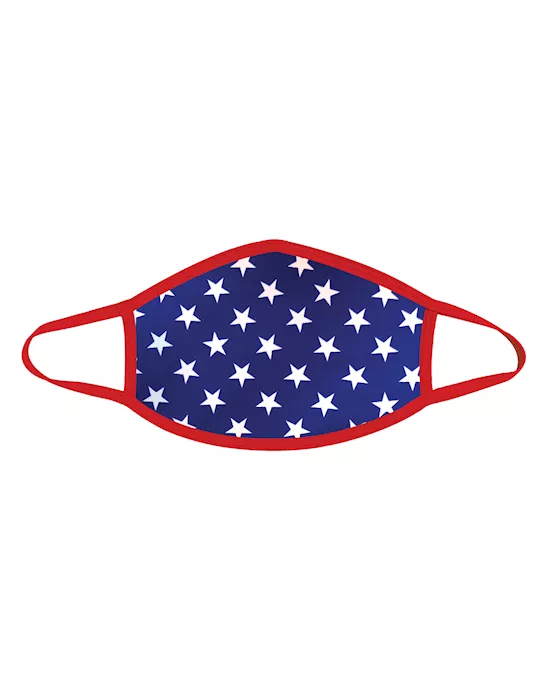 Neva Nude Murica USA Blue Star Mask w/100% Cotton Liner Red LG
