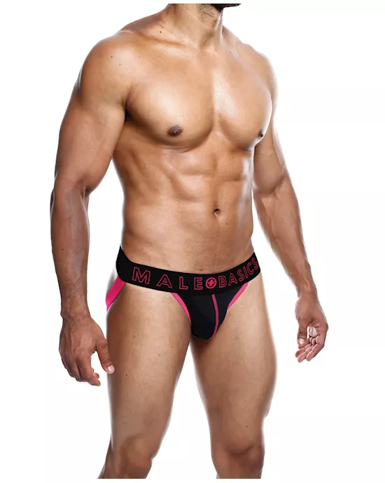 Male Basics Neon Jockstrap Coral MD