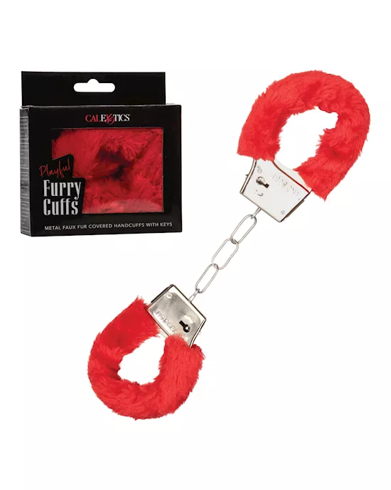 Playful Furry Cuffs - Red